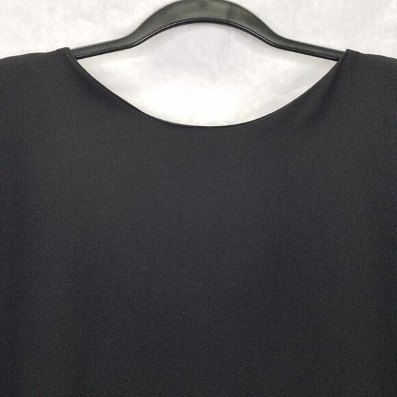 Vtg Nat Kaplan Couture Shift Dress 14 Black Long Sleeve Layered Ribbon Bow 80's - Picture 4 of 16